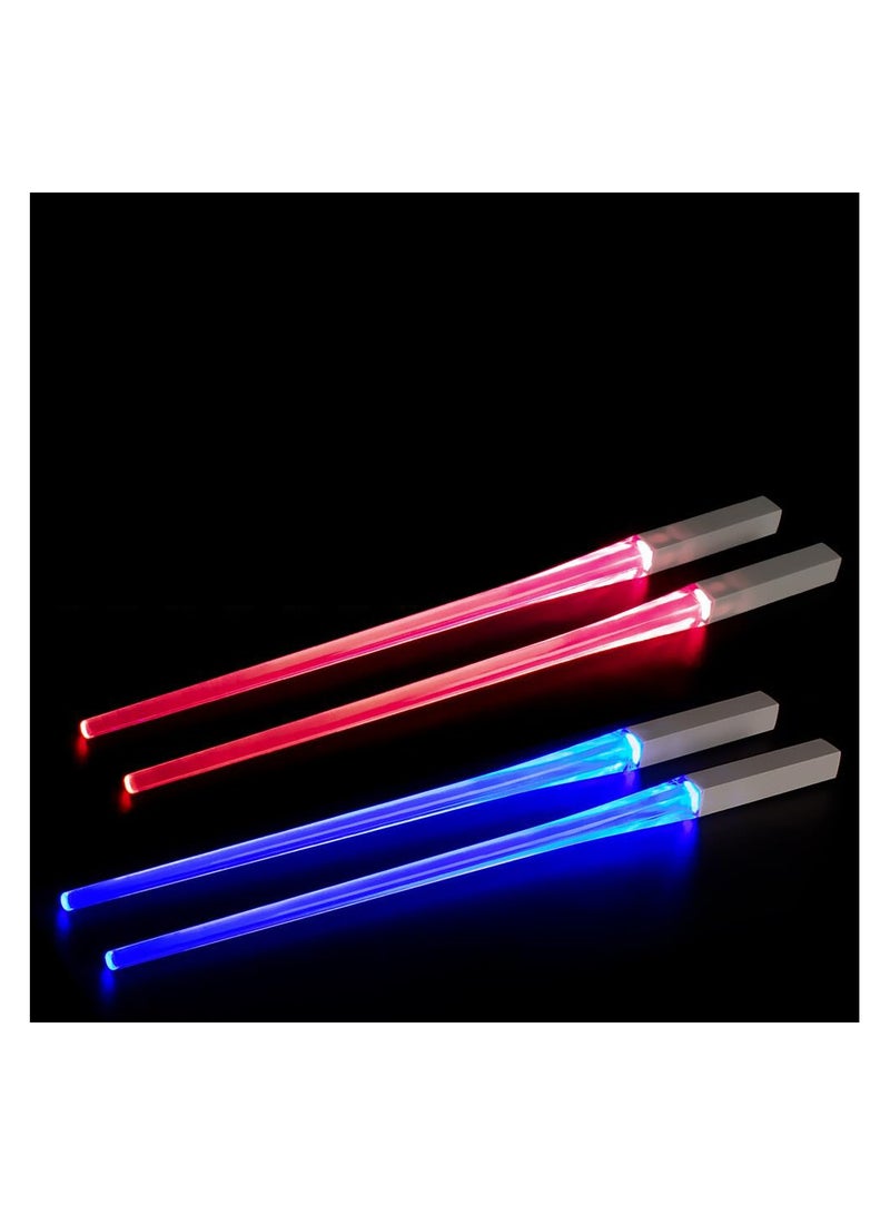 2 Pairs of LED Chopsticks, Luminous Chopsticks, Star Wars Chopsticks Light Up, Mini Lightsaber, Cool Chopsticks, BPA Free and Food-Safe, Lightsaber Chopsticks for Kitchen Dinner Party Sushi Cutlery