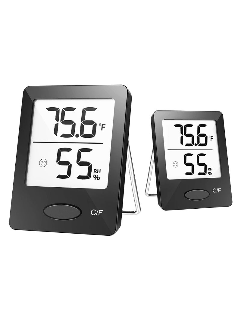 Digital Thermometer Hygrometer, Indoor Humidity Meter, Home Temperature Thermometers Sensor Gauge, Temp Monitor Humidistat for Baby Room, Outside, Greenhouse Plant, Incubator 2 Pack