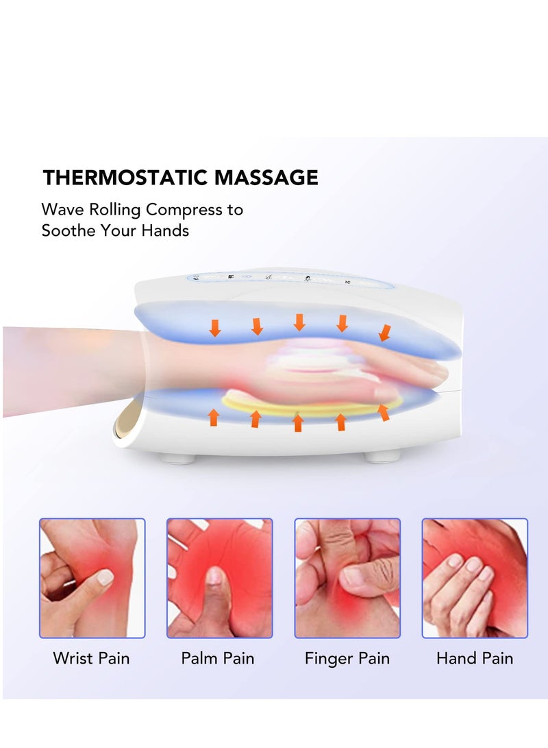 Electric Hand Massager Cordless 3 Levels Pressure 2 Gear Heating Rechargeable Hand Massager for Arthritis and Carpal Tunnel Finger Numbness Pain Relief