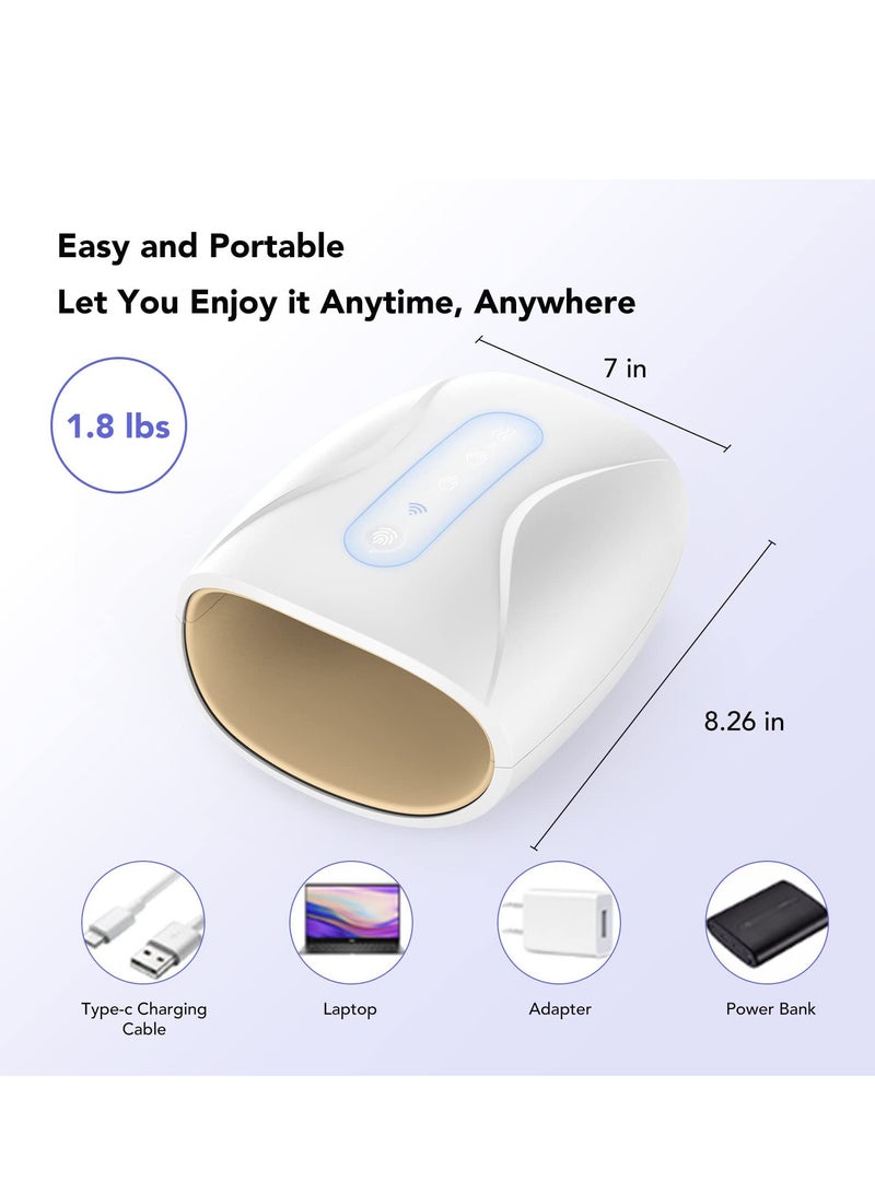 Electric Hand Massager Cordless 3 Levels Pressure 2 Gear Heating Rechargeable Hand Massager for Arthritis and Carpal Tunnel Finger Numbness Pain Relief