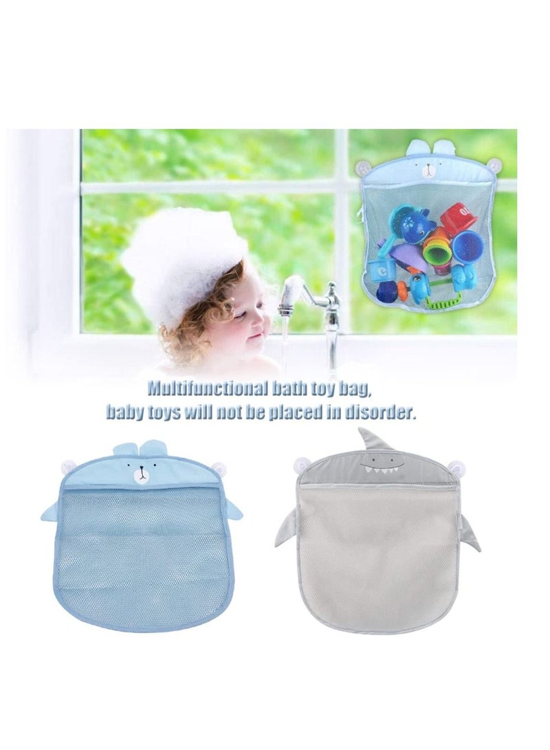 2 PCS Bath Toy Organizer - Mesh Bath Toy Storage Bags -Bath Toy Organiser With 4 Strong Suckers -Easy Storage of Bath Toys and Other Bathroom Items 39x35cm