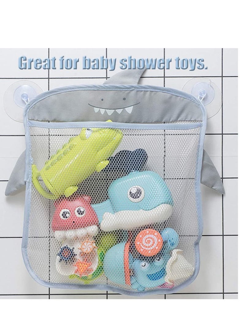 2 PCS Bath Toy Organizer - Mesh Bath Toy Storage Bags -Bath Toy Organiser With 4 Strong Suckers -Easy Storage of Bath Toys and Other Bathroom Items 39x35cm