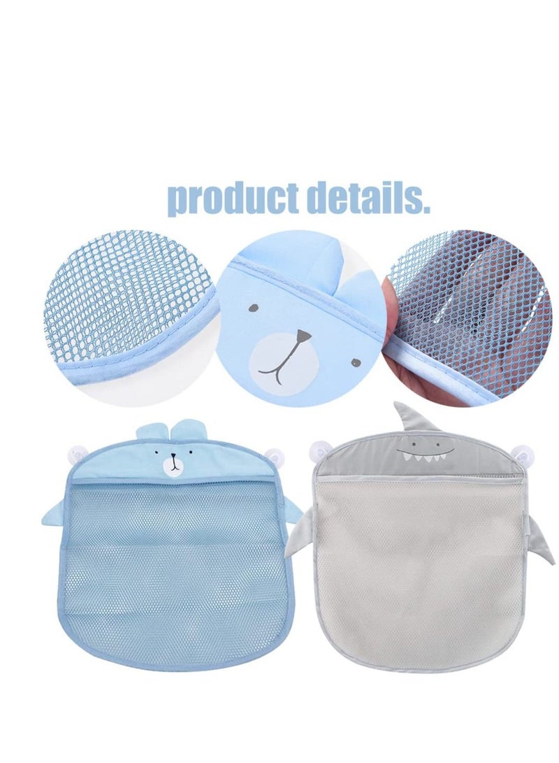 2 PCS Bath Toy Organizer - Mesh Bath Toy Storage Bags -Bath Toy Organiser With 4 Strong Suckers -Easy Storage of Bath Toys and Other Bathroom Items 39x35cm