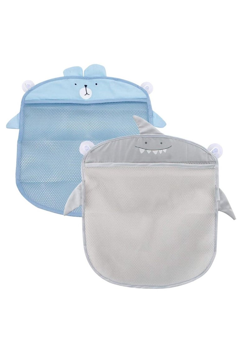 2 PCS Bath Toy Organizer - Mesh Bath Toy Storage Bags -Bath Toy Organiser With 4 Strong Suckers -Easy Storage of Bath Toys and Other Bathroom Items 39x35cm