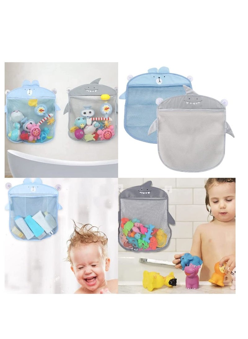 2 PCS Bath Toy Organizer - Mesh Bath Toy Storage Bags -Bath Toy Organiser With 4 Strong Suckers -Easy Storage of Bath Toys and Other Bathroom Items 39x35cm