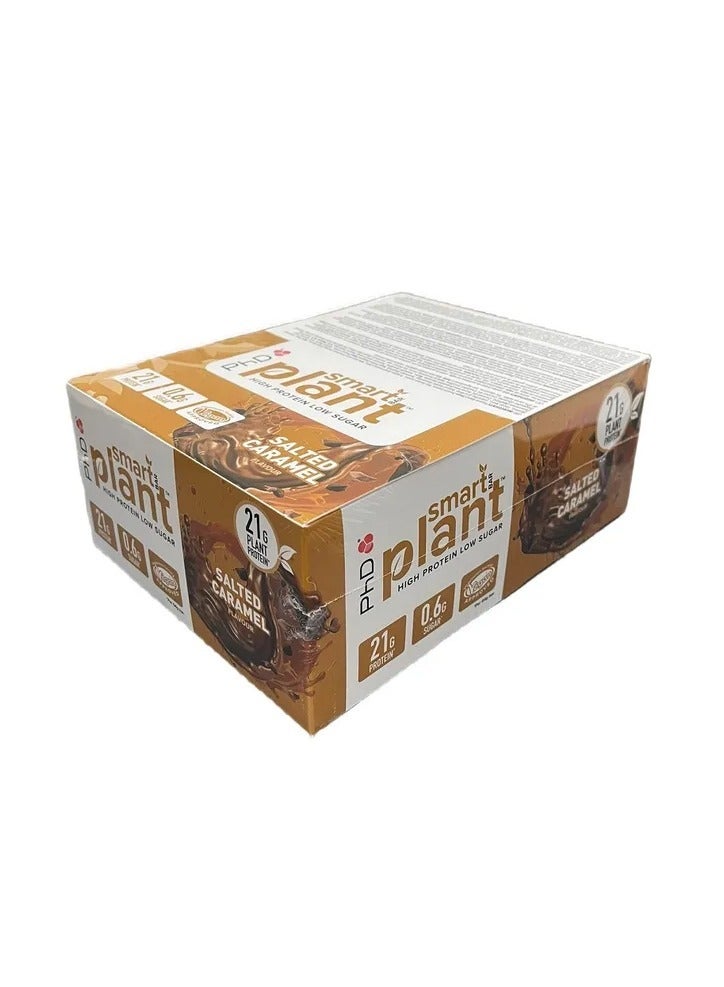 Smart Bar Plant High Protein Low Sugar,- 21g protein, 0.6g sugar and Vegan Approved - Salted Caramel