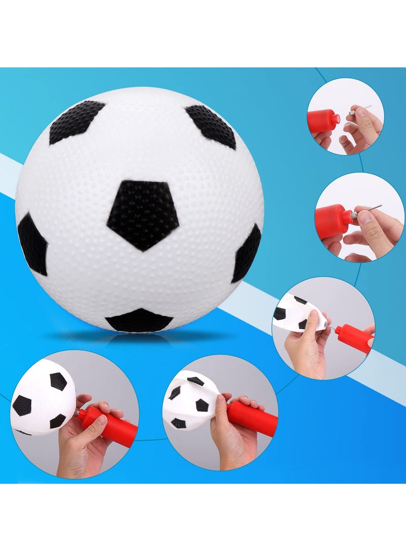 Mini Soft Toddler Soccer Ball, 5.5inch Mini Soccer Ball with Air Pump Small Soccer Ball for Toddlers and Babies Black and White Baby Soccer Ball(4 Pack)