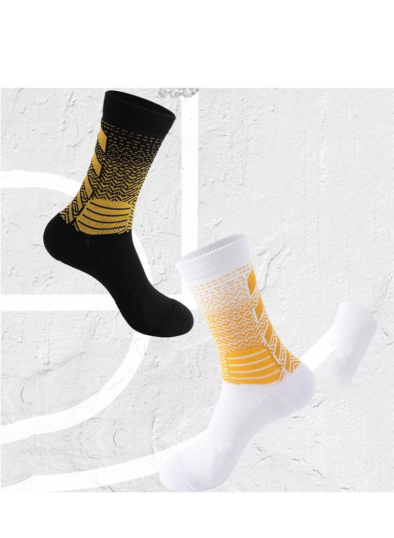 Men's Athletic Socks, 4 Pairs Thick Cushioned Sport Basketball Running Lightweight and Breathable Training Compression Socks for Men Women