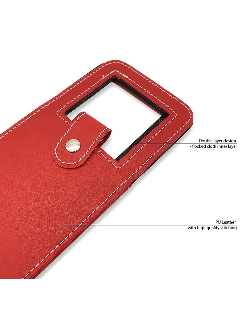 Wine Gift Bags for Single Bottle, Red Single Reusable Wine Bottle Bags with Handle, for Birthday Wedding Anniversary Red PU Leather