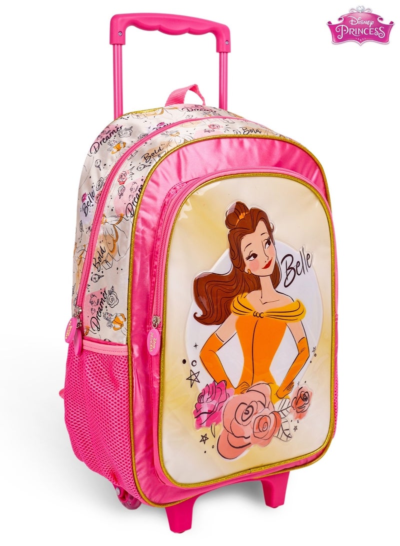 Princess  18 Inch Kids 3-in-1 Trolley School Bag Set - Ergonomic Backpack, Insulated Lunch Bag & Pencil Case,Lightweight, Durable, Students 6+ - Perfect for Travel & School,For Girls