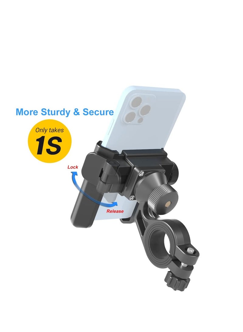 Bike Phone Mount Holder, Scooter Phone Mount, 360°Rotatable Handlebar Phone Holder, Adjustable Bicycle Motorcycle Scooter Handlebar Phone Clip Accessories, for 3.5