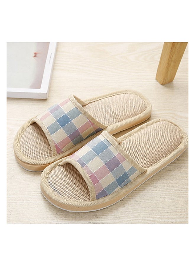 Plaid Printed Non-Slip Flat Slides Multicolour