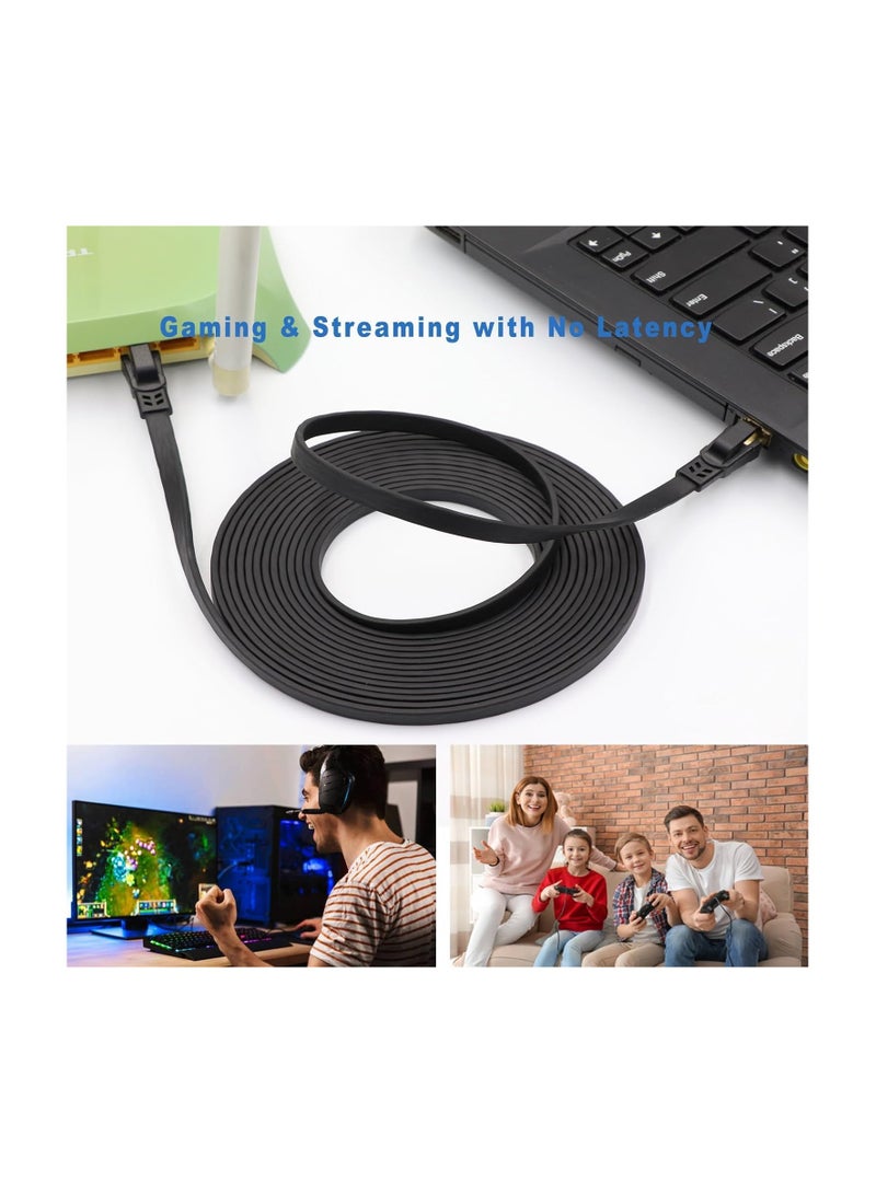 CAT8 Ethernet Cable, High Speed Heavy Duty Cat8 LAN Network Cable 40Gbps, 2000Mhz with Gold Plated RJ45 Compatible with Gaming Switch PC PS5 PS4 Xbox Modem Router WIFI Extender Patch Panel  - Black (20M)