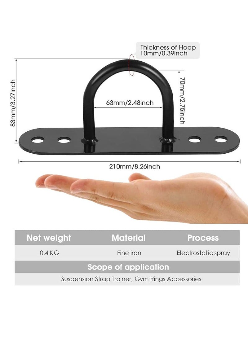 SYOSI Wall Mount Bracket for Battle Rope, Wall Ceiling Mount Anchor Bracket Hook for Suspension Strap, Wall Anchor Point for Aerial Yoga Swing, Suspension Strap Trainer, Strength Training System