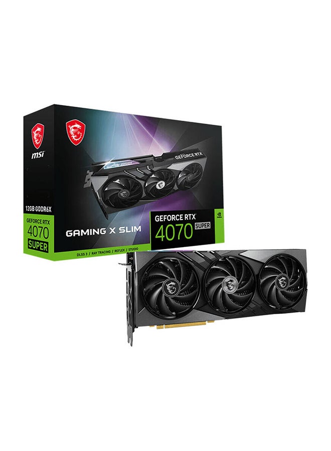 GeForce RTX 4070 SUPER GAMING X SLIM Graphics Card, 12GB GDDR6X 192-bit Memory, 2640 MHz Boost Clock, 21 Gbps Memory Speed, 7168 CUDA, PCI E Gen 4, DP x 3 (v1.4a), HDMI x 1 | 912-V513-631