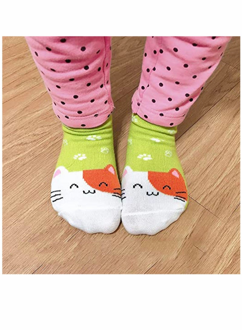 Socks, Cartoon Children's Socks, Non-slip Floor Socks, Girls Socks, Toddler Girls Grip Socks, Boys Non-slip Socks, for Kids Anti Skid, 12 Pack