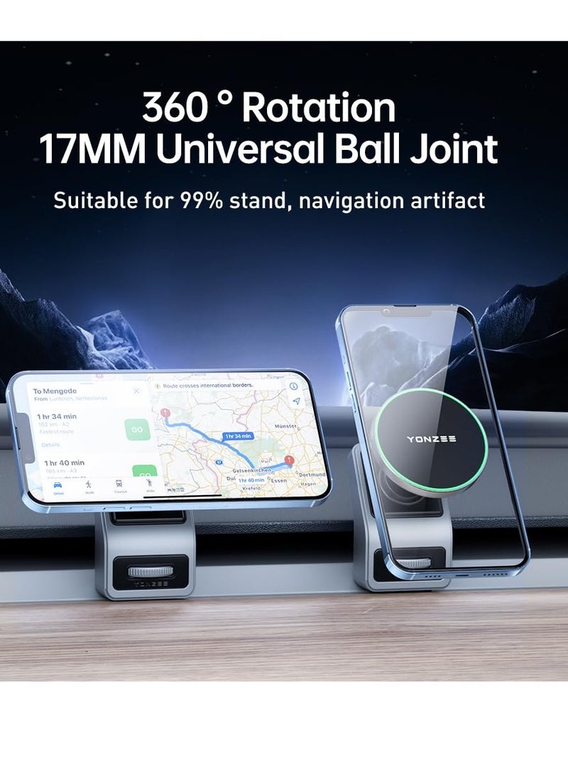MagSafe Car Mount Phone Mount, Phone Holder for Tesla Model Y/3 Fits MagSafe Car Phone Mount, Foldable Hidden Magnetic Phone Mount Fit for All Phone Tesla Model Y/3 Accessories
