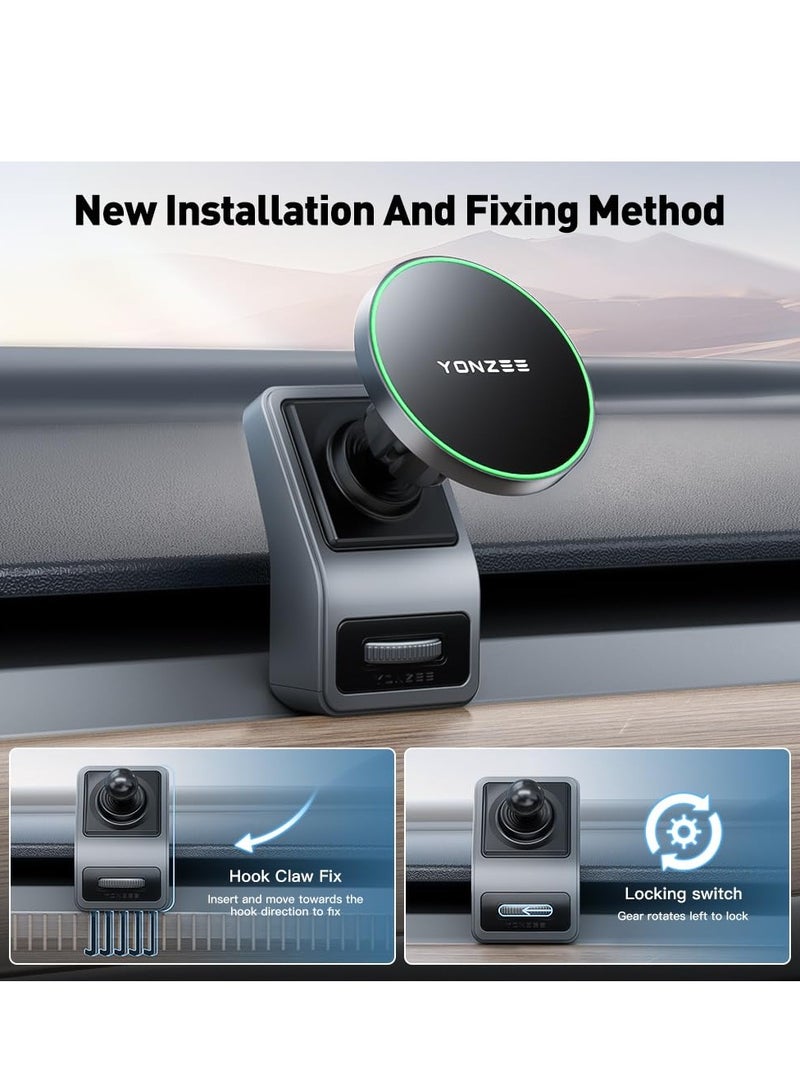 MagSafe Car Mount Phone Mount, Phone Holder for Tesla Model Y/3 Fits MagSafe Car Phone Mount, Foldable Hidden Magnetic Phone Mount Fit for All Phone Tesla Model Y/3 Accessories