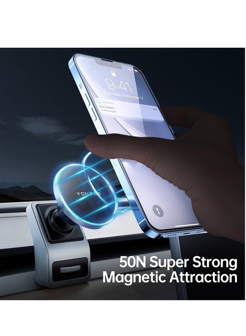 MagSafe Car Mount Phone Mount, Phone Holder for Tesla Model Y/3 Fits MagSafe Car Phone Mount, Foldable Hidden Magnetic Phone Mount Fit for All Phone Tesla Model Y/3 Accessories