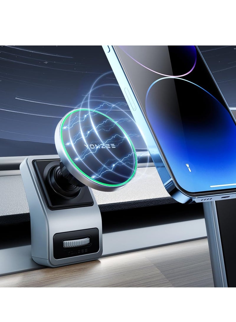 MagSafe Car Mount Phone Mount, Phone Holder for Tesla Model Y/3 Fits MagSafe Car Phone Mount, Foldable Hidden Magnetic Phone Mount Fit for All Phone Tesla Model Y/3 Accessories