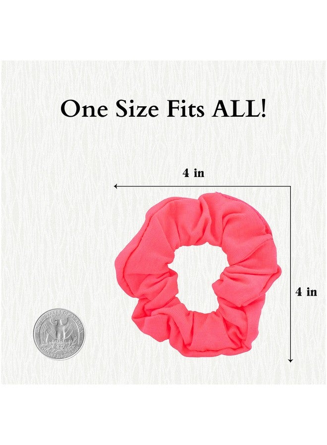 Set Of 2 Solid Scrunchies (Neon Pink)