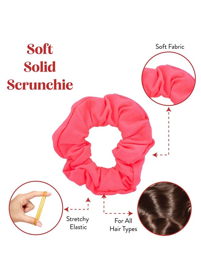 Set Of 2 Solid Scrunchies (Neon Pink)