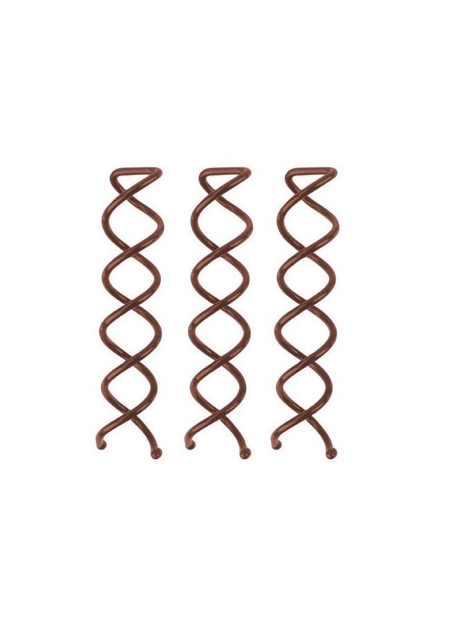 Spin Pins For Hair Spiral Hair Pins For Stylish Hairdos Mini Spiral Bobby Pins For Girls Stylish Bun Bobby Pins Hair Spirals & Twist Tool 3Pc Set Brown