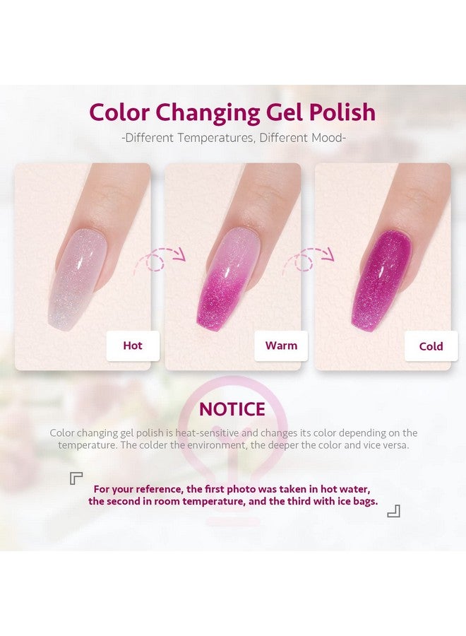 Color Changing Gel Nail Polish Temperature Change Gel Gel Polish Set Mood Soak Off Uv Led Gel Nail Polish For Nail Art Diy Home 5021