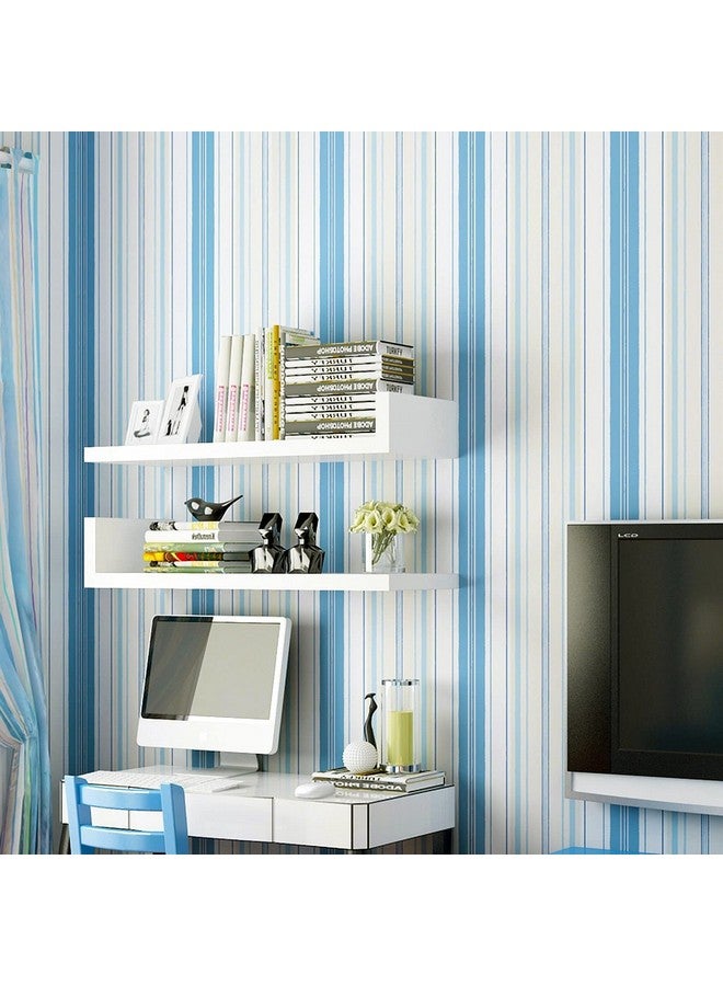 Wall Stickers Wallpaper Vertical Stripes (45 X 300 Cm) Mediterranean Style Blue Home Decoration Sofa Backdrop Blue