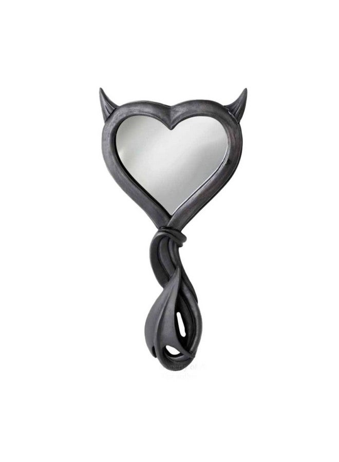 Devil Heart Hand Mirror Black 16X27Cm