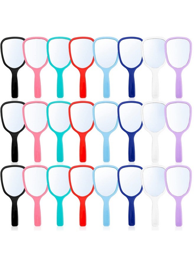 24 Pieces Hand Mirror Small Handheld Mirror With Handle Compact Makeup Mirror For Travel Camping Daily Use