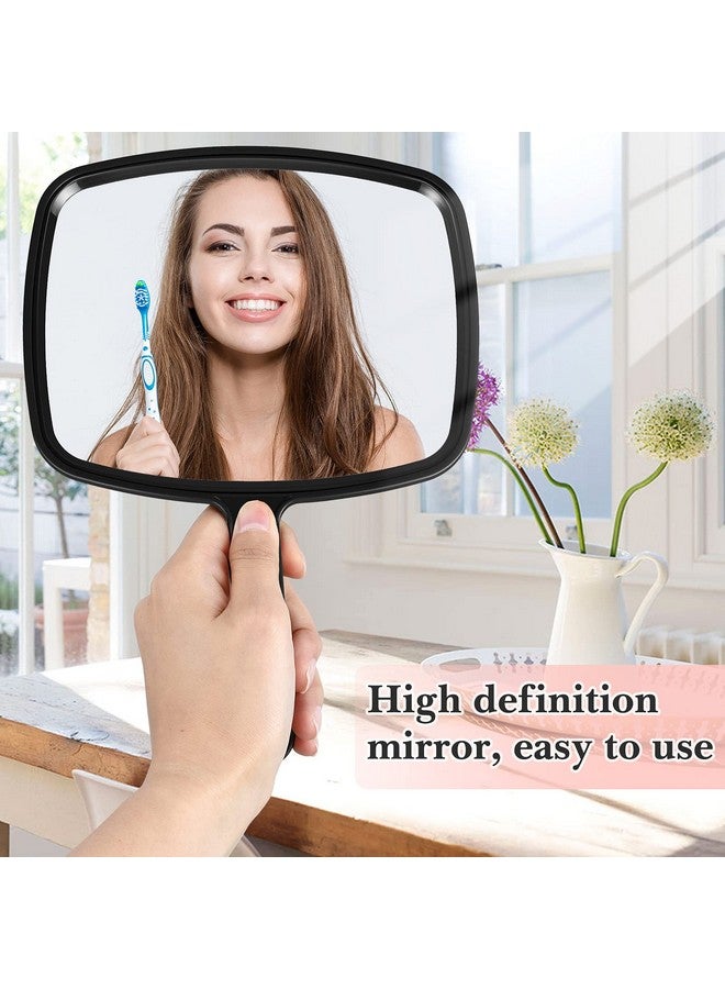 3 Pieces Hand Mirror Handheld Cosmetic Mirror With Handle Makeup Hand Mirror Hairdressers Paddle Mirror Portable Vanity Mirror For Travel Home And Salon Use (Red Black Blue 9.17 X 6.53 Inch)