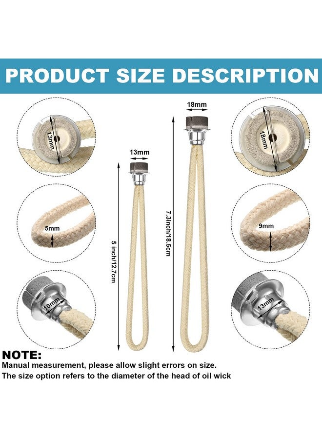 4 Pieces Oil Lamp Wick Replacement Air Tightly Control Catalytic Burner Lamps Wick For Diffuser Aromatherapy Decorations (Gold And Silver18 Mm/ 0.71 Inch)