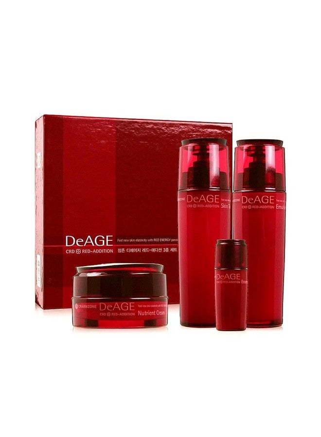 Deage Red Addition Set Of 3 Red Wine Antiaging Korean Skin Care Routine Hydrating Nourishing (10.98 Fl.Oz)