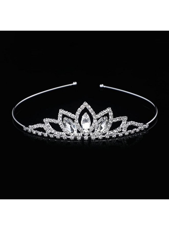 Silver Crystal Tiara Crowns Girls Princess Crown Rhinestone Birthday Crowns Headband Tiaras For Party And Women (Silver)