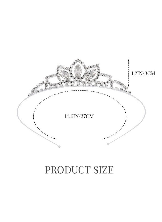 Silver Crystal Tiara Crowns Girls Princess Crown Rhinestone Birthday Crowns Headband Tiaras For Party And Women (Silver)