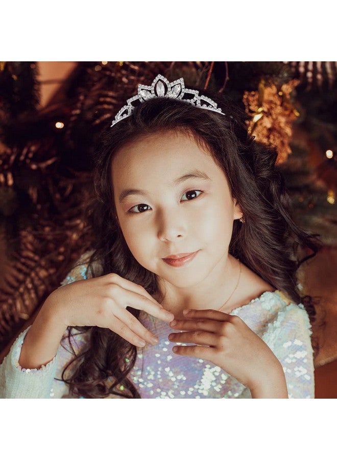 Silver Crystal Tiara Crowns Girls Princess Crown Rhinestone Birthday Crowns Headband Tiaras For Party And Women (Silver)