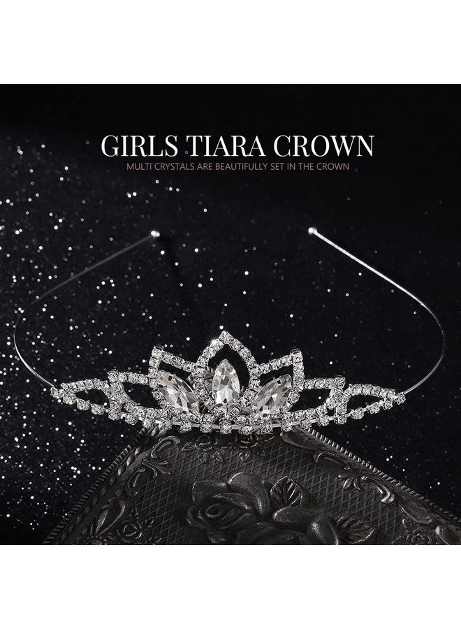 Silver Crystal Tiara Crowns Girls Princess Crown Rhinestone Birthday Crowns Headband Tiaras For Party And Women (Silver)