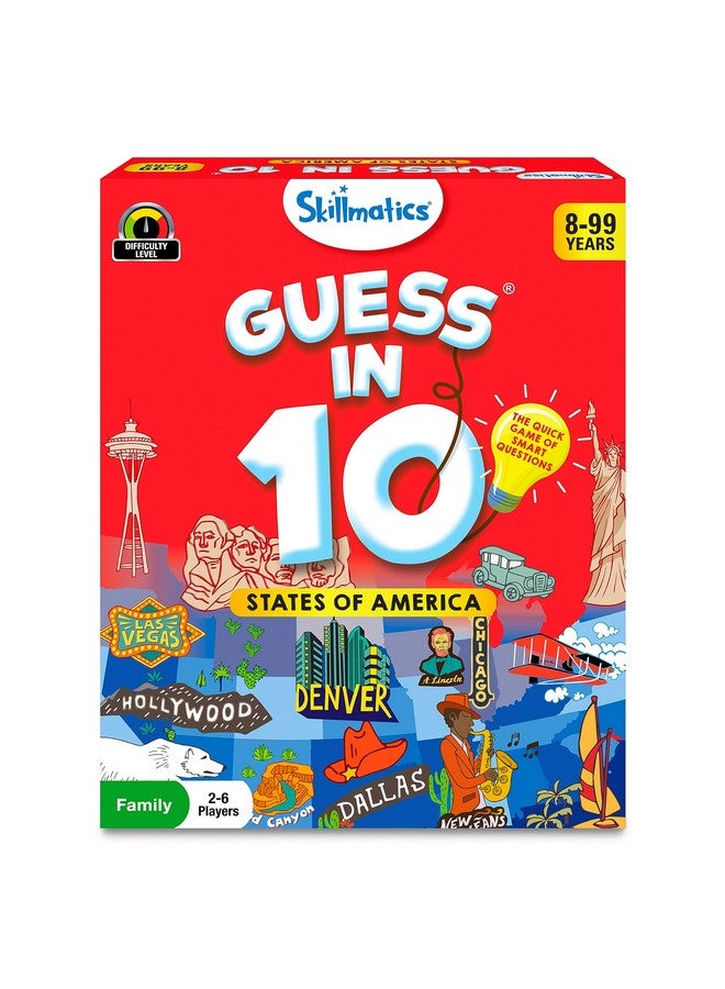 Card Game Guess In 10 States Of America Educational Travel Toys For Boys Girls And Kids Who Love Board Games Geography And History Gifts For Ages 8 9 10 And Up