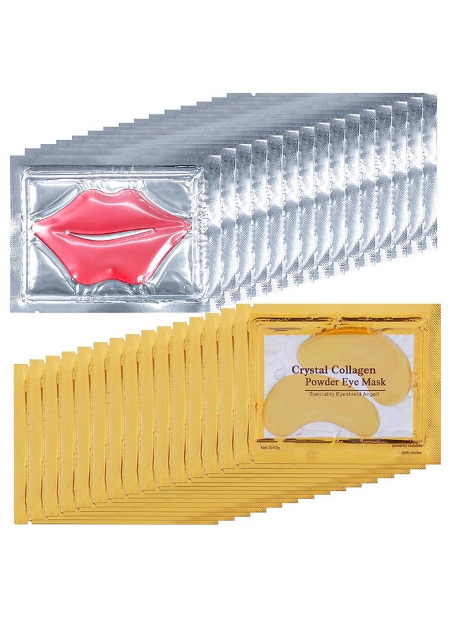 30Pcs Lip Mask & Under Eye Mask24K Gold Gel Eye Patches For Puffy Eyes&Pink Lip Masks Moisturizing The Lip & Eye Skincarereducing Fine Lines Dark Circleeyeantiaging(Women/Men)