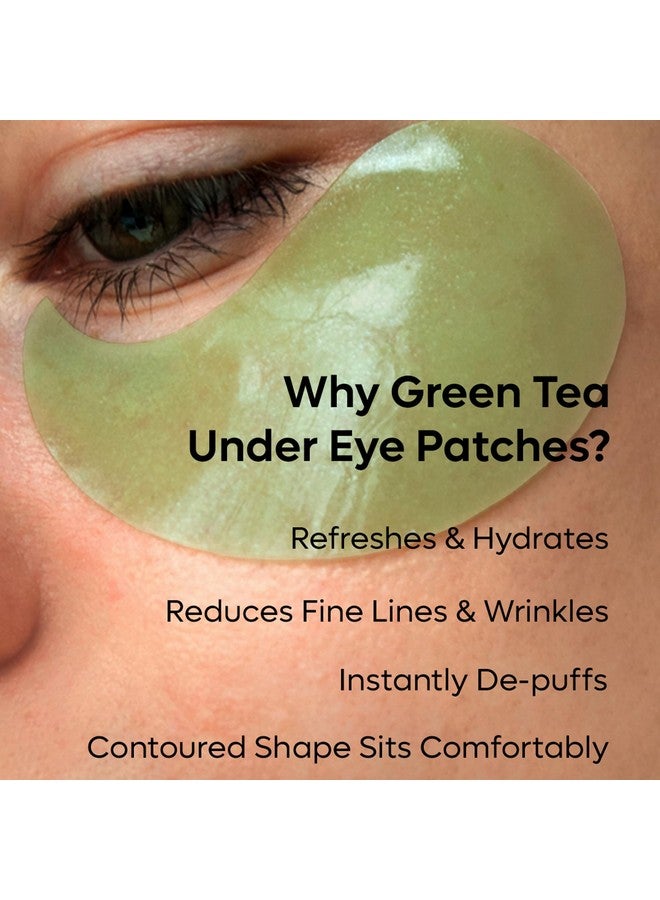 Green Tea Hydrogel Under Eye Patches For Dark Circle Fine Lines & Wrinkles Reduction Cooling Under Eye Patch Mask For Instant Depuffing 30 Pairs