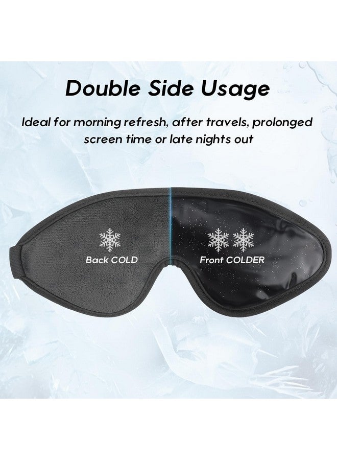 Cooling Eye Mask Gel Eye Mask Cold Eye Ice Pack Reusable Ice Mask Cool Relaxation No Freeze Comfort Snug Fit Cold Eye Compress For Home Spa Office Morning Refreshment Black