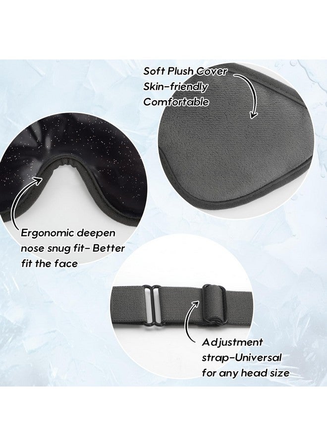 Cooling Eye Mask Gel Eye Mask Cold Eye Ice Pack Reusable Ice Mask Cool Relaxation No Freeze Comfort Snug Fit Cold Eye Compress For Home Spa Office Morning Refreshment Black