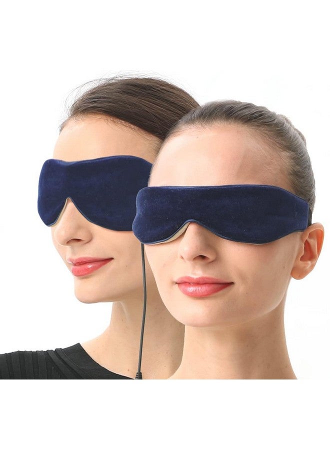 Electric Heated Eye Mask & Microwavable Heat Eye Compress With Flaxseed For Dry Eyes Spa Warm Eye Mask Relief Eye Fatigue (2 Packs) Blue