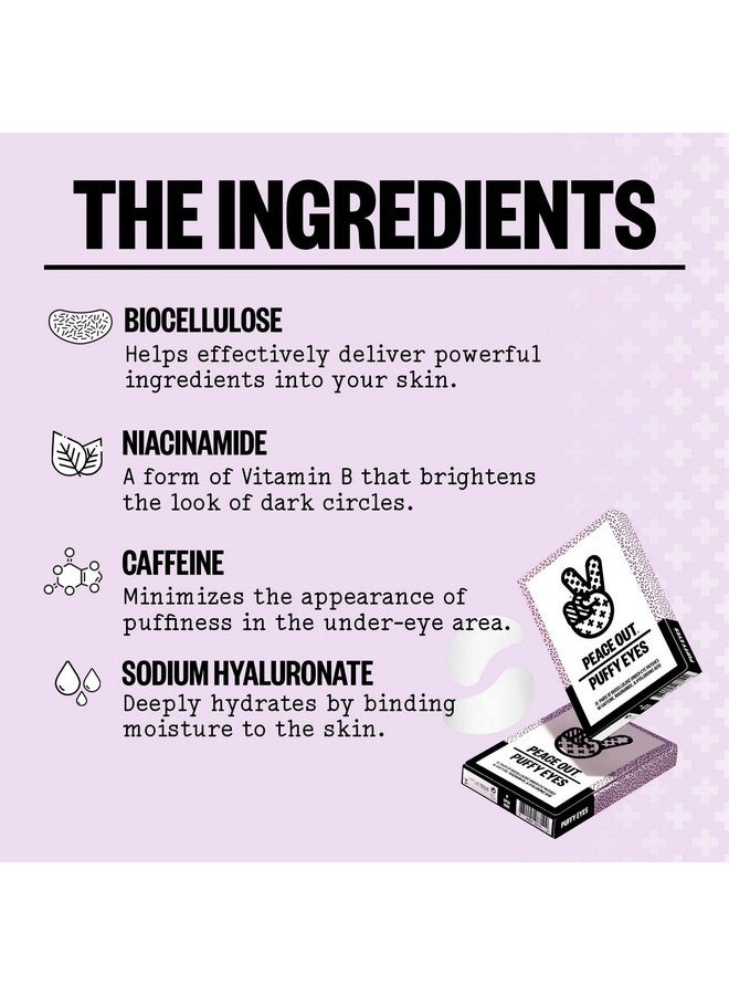 Skincare Puffy Eyes Biocellulose Undereye Mask Minimize Puffiness Dark Circles And Tired Eyes With Caffeine And Niacinamide 6 Pairs