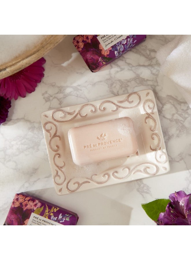 Wrapped Artisanal Soap Bar Organic Shea Butter Enriched Natural French Skincare Quad Milled For A Rich Smooth Lather Lavender & Cassis 150 Gram