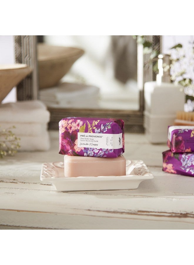 Wrapped Artisanal Soap Bar Organic Shea Butter Enriched Natural French Skincare Quad Milled For A Rich Smooth Lather Lavender & Cassis 150 Gram