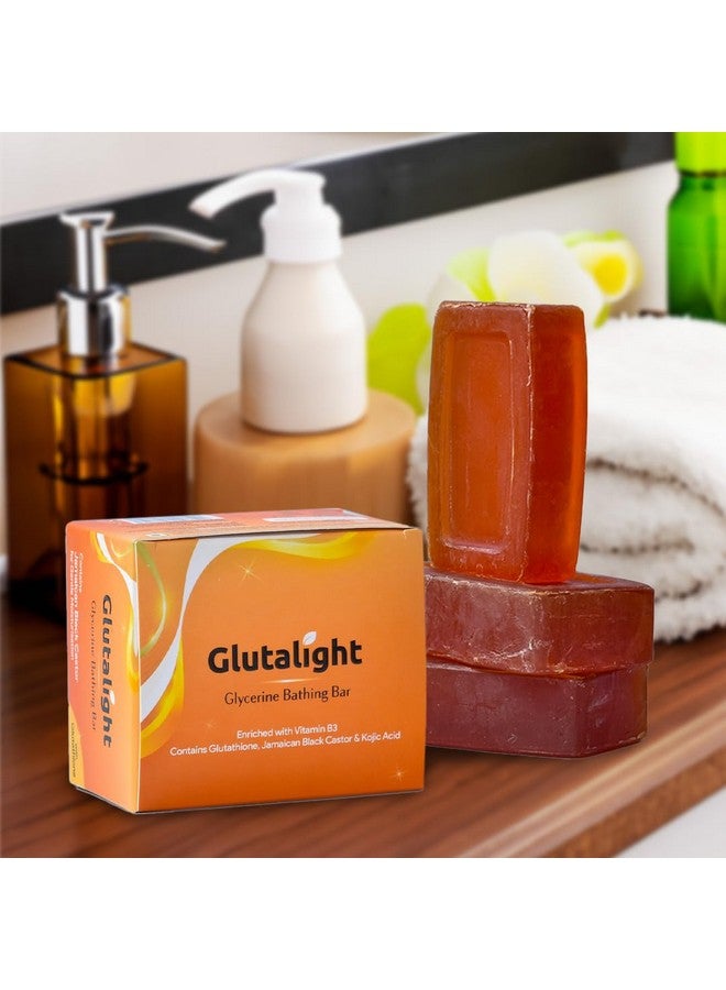 Glycerin Soap Glutathione Kojic Acid Soap Skin Brightening & Lightening Soap With Goodness Of Black Castor Bath Soap Both For Men & Women (Pack Of 12)