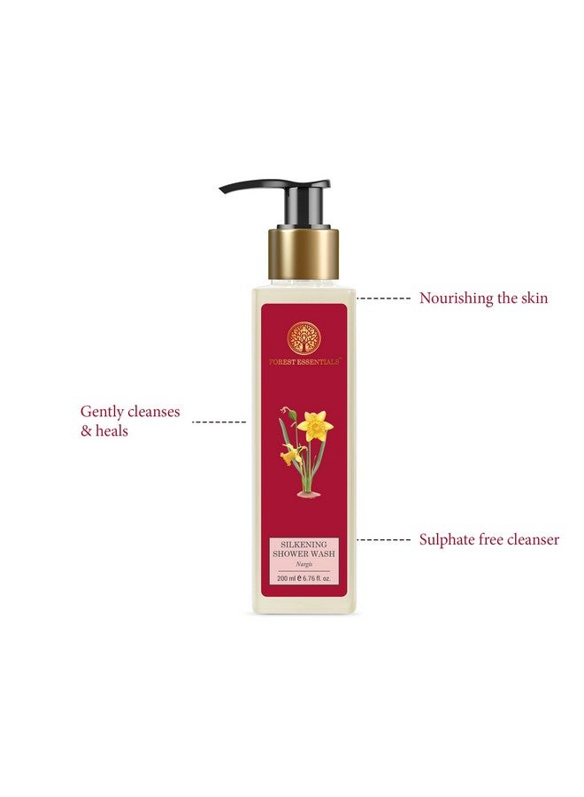 Silkening Shower Wash Nargis Ayurvedic Natural Body Wash For Soft Smooth Skin Paraben Free & Sulphate Free Shower Gel