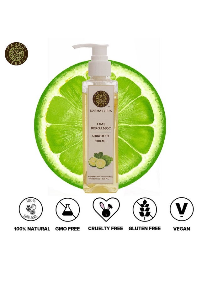 Lime Bergamot Shower Gel Body Wash With Oil Clear Formula For Removing Excess Oil 100% Soap Free200 Ml